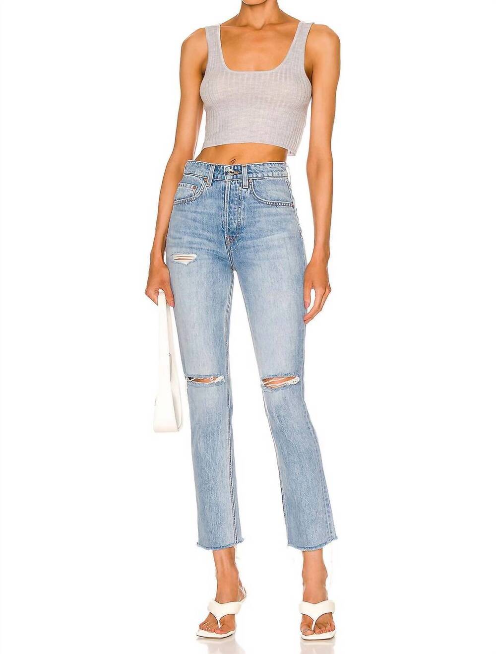 NEW GRLFRND karolina high rise straight crop jean in point loma